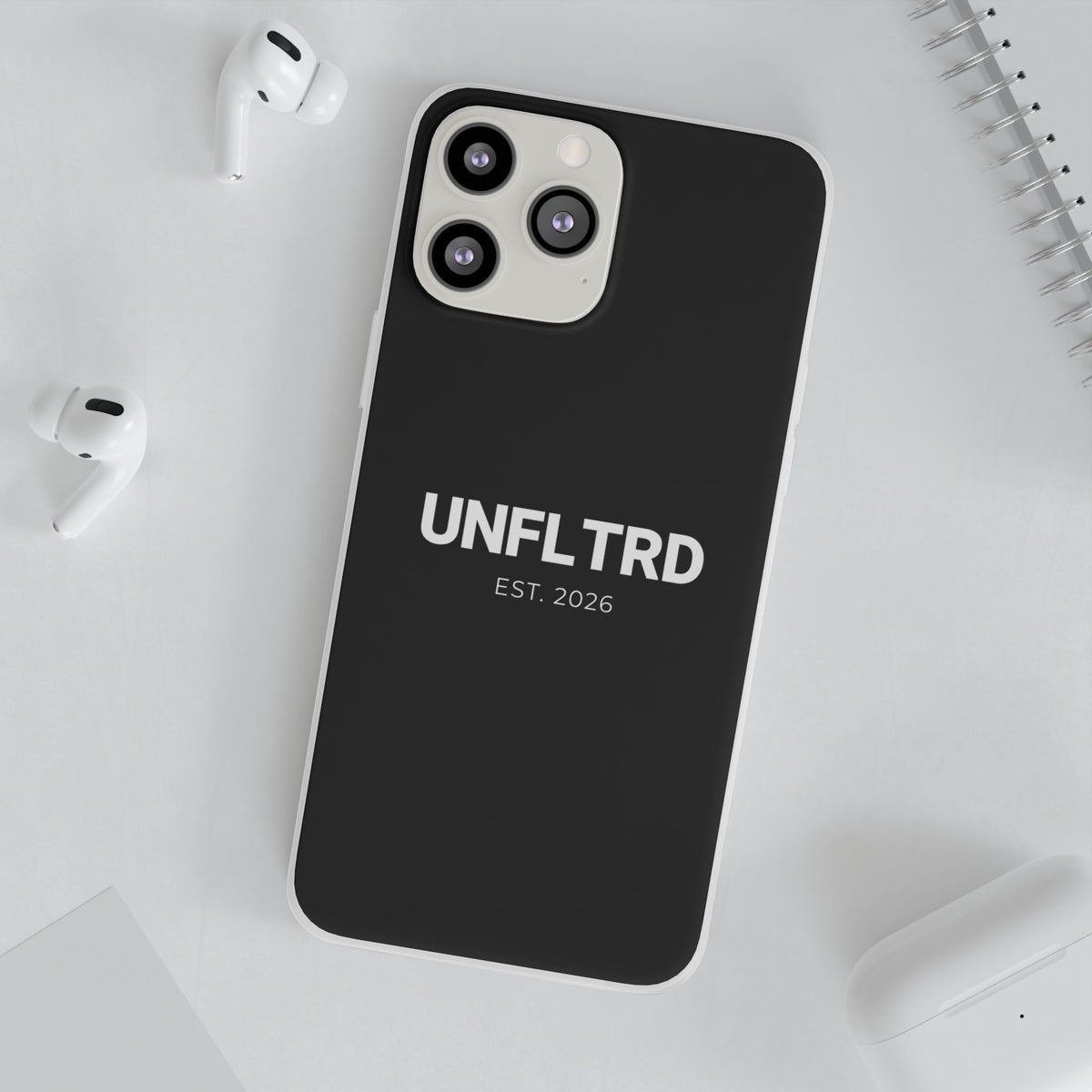 UNFLTRD Minimalist Black Phone Case — Flexi Protective Case