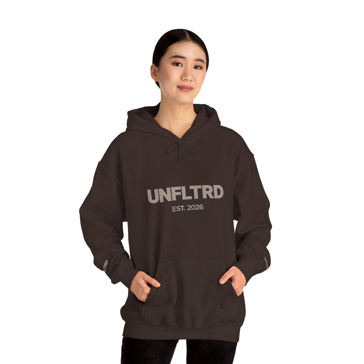 UNFLTRD Statement Hoodie - Dark Brown