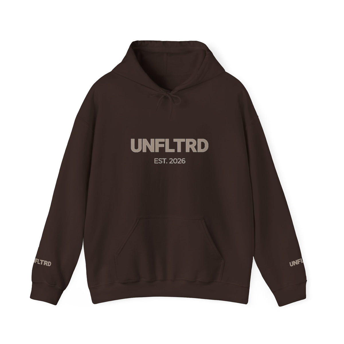 UNFLTRD Statement Hoodie - Dark Brown