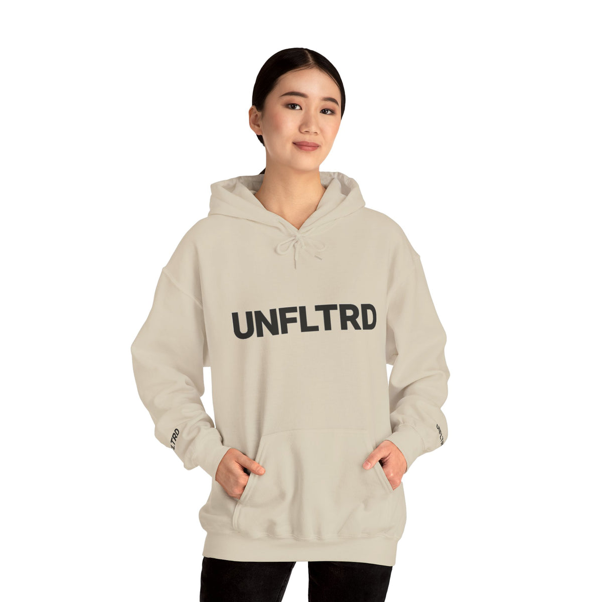 Logo Hoodie — Minimalist White Pullover - UNFLTRD