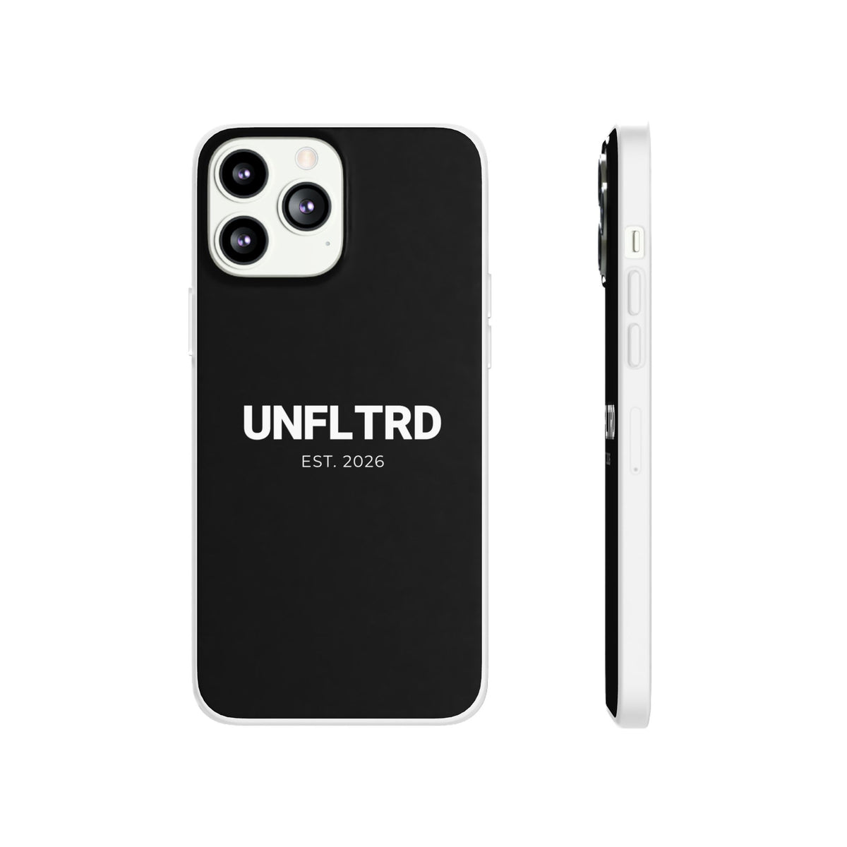 UNFLTRD Minimalist Black Phone Case — Flexi Protective Case