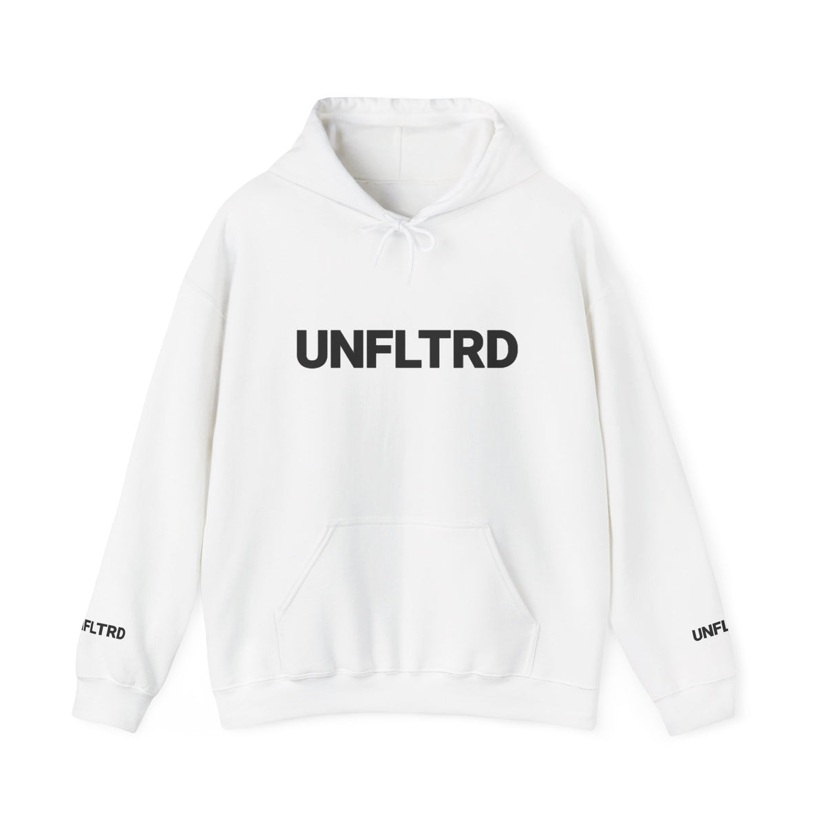 Logo Hoodie — Minimalist White Pullover - UNFLTRD