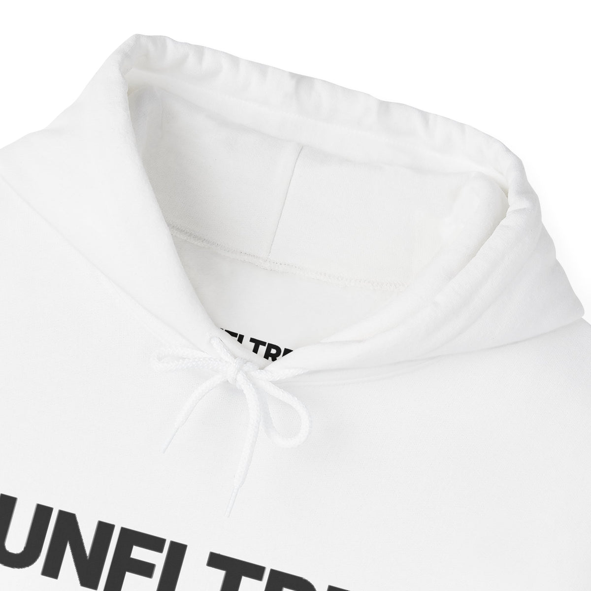 Logo Hoodie — Minimalist White Pullover - UNFLTRD