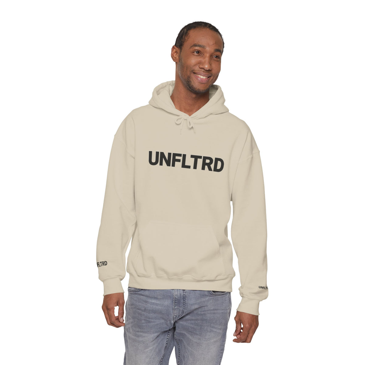 Logo Hoodie — Minimalist White Pullover - UNFLTRD
