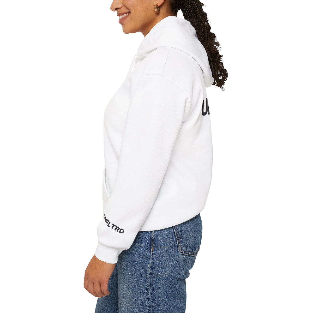 Logo Hoodie — Minimalist White Pullover - UNFLTRD