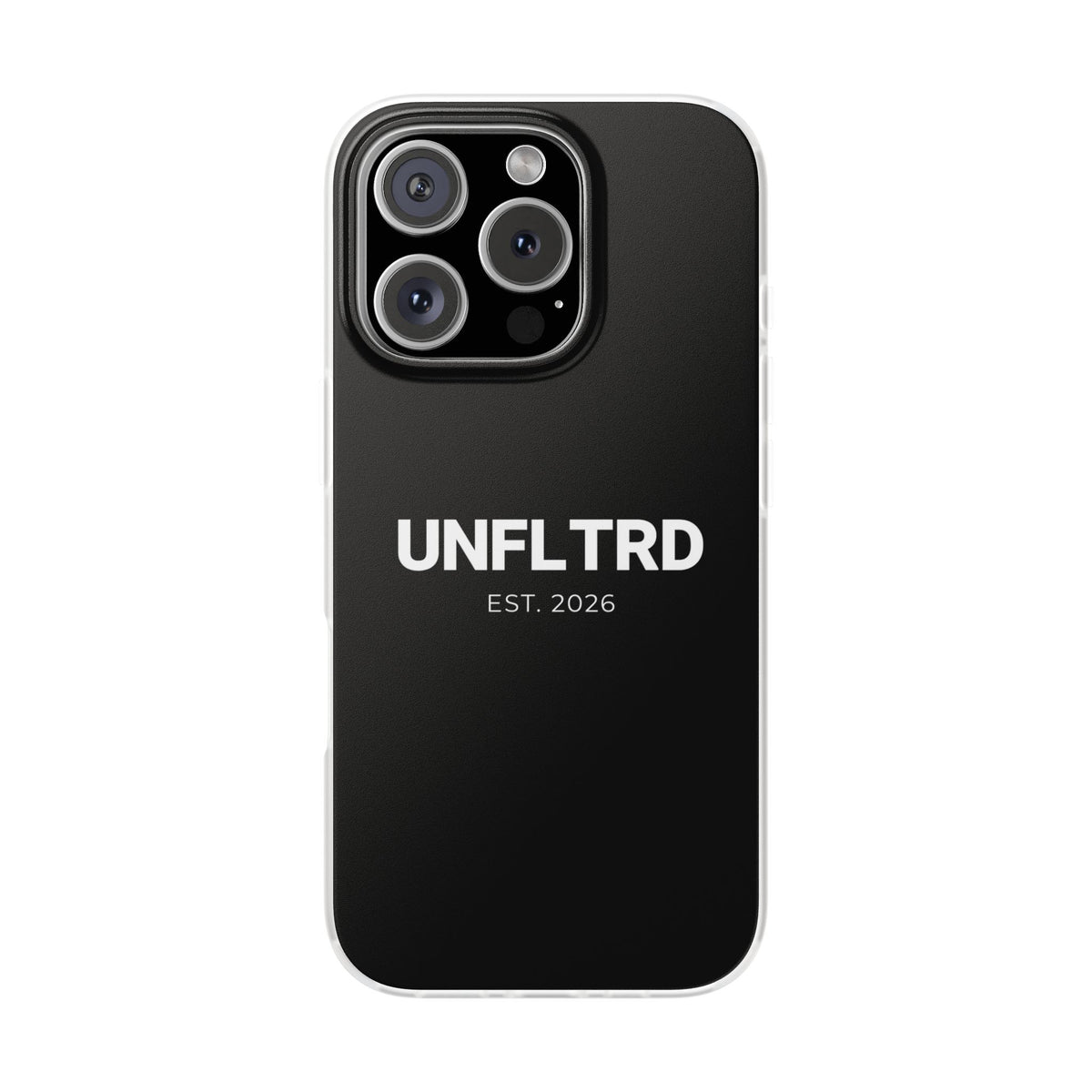 UNFLTRD Minimalist Black Phone Case — Flexi Protective Case