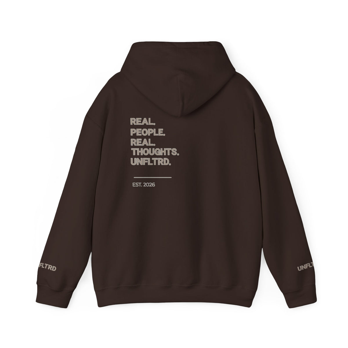 UNFLTRD Statement Hoodie - Dark Brown