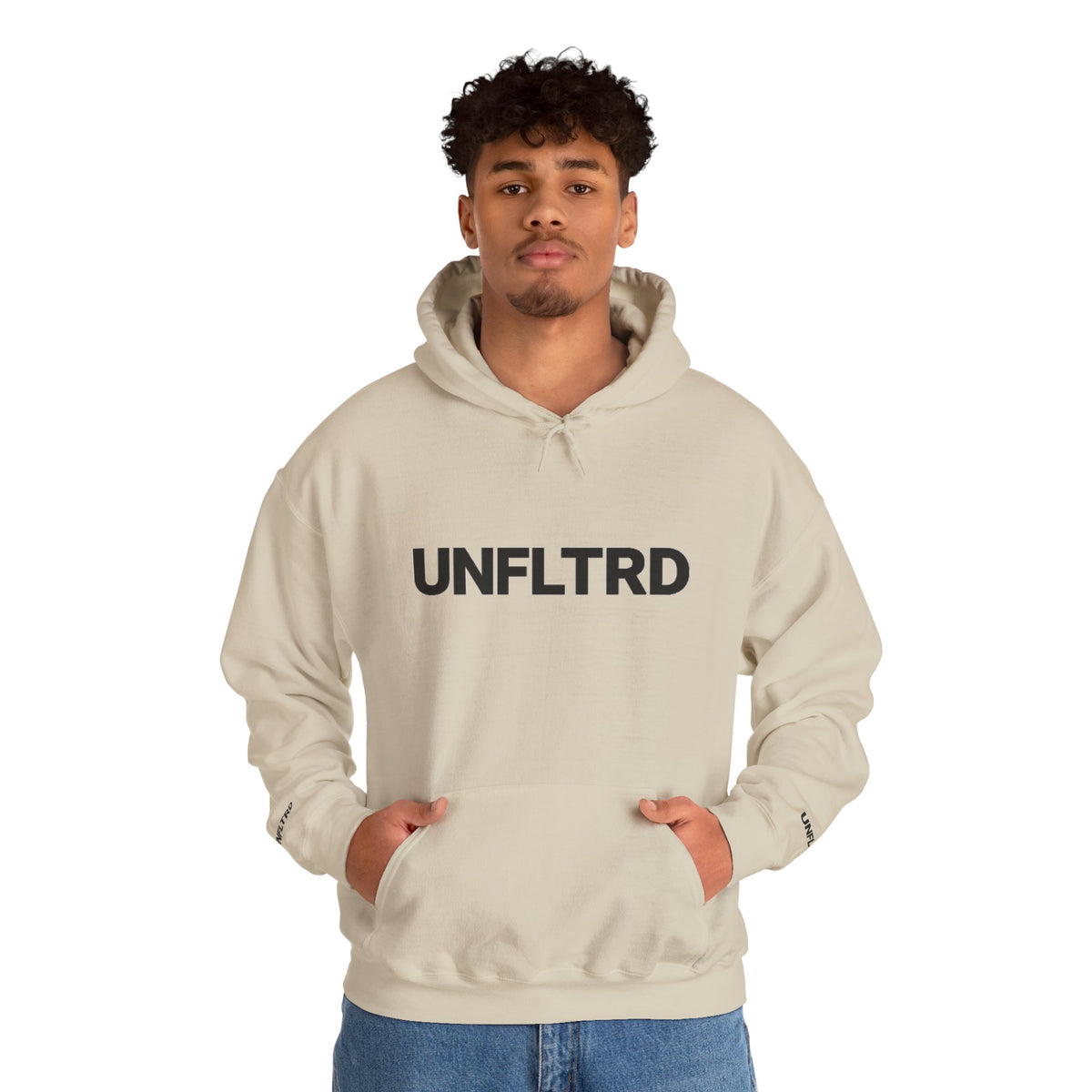 Logo Hoodie — Minimalist White Pullover - UNFLTRD