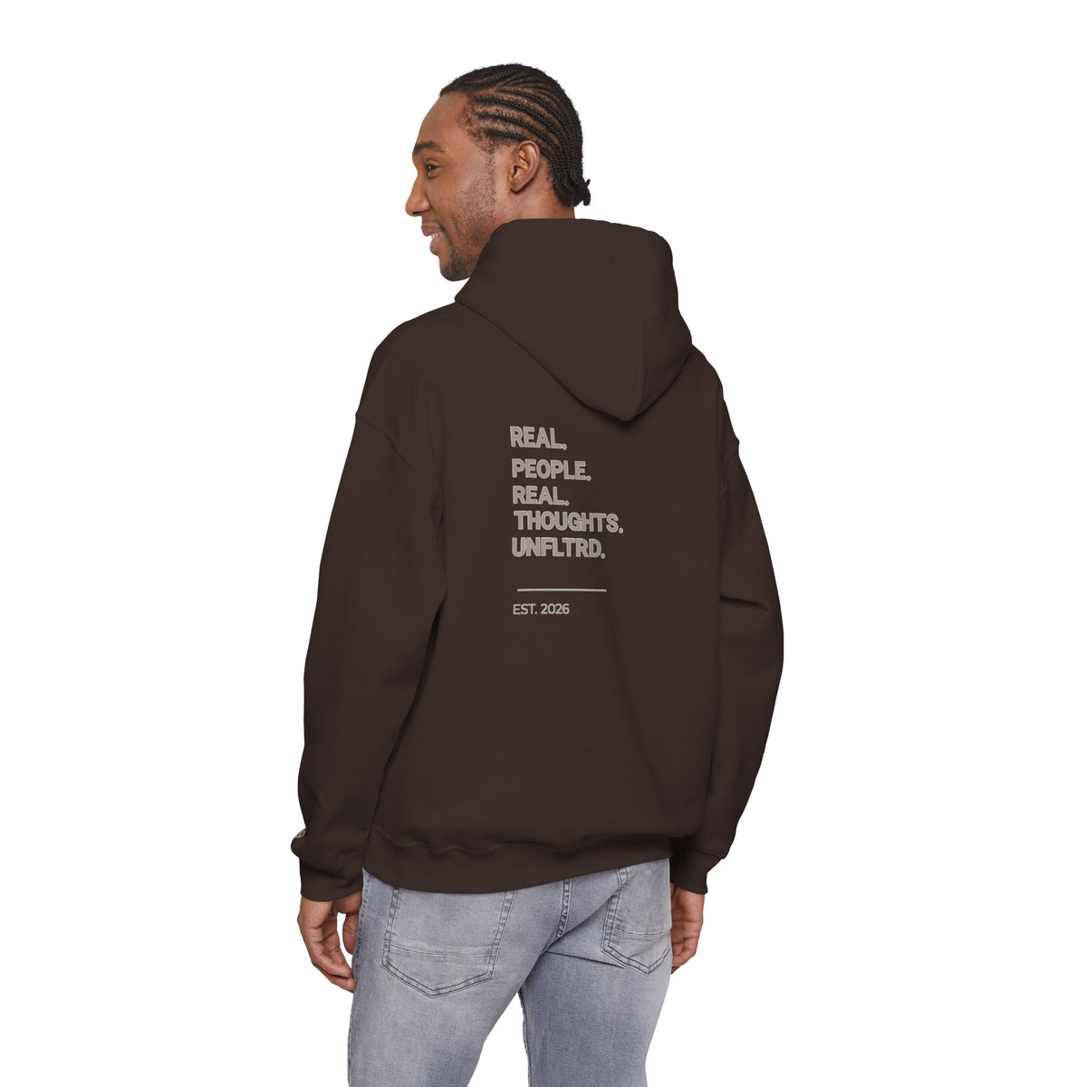 UNFLTRD Statement Hoodie - Dark Brown