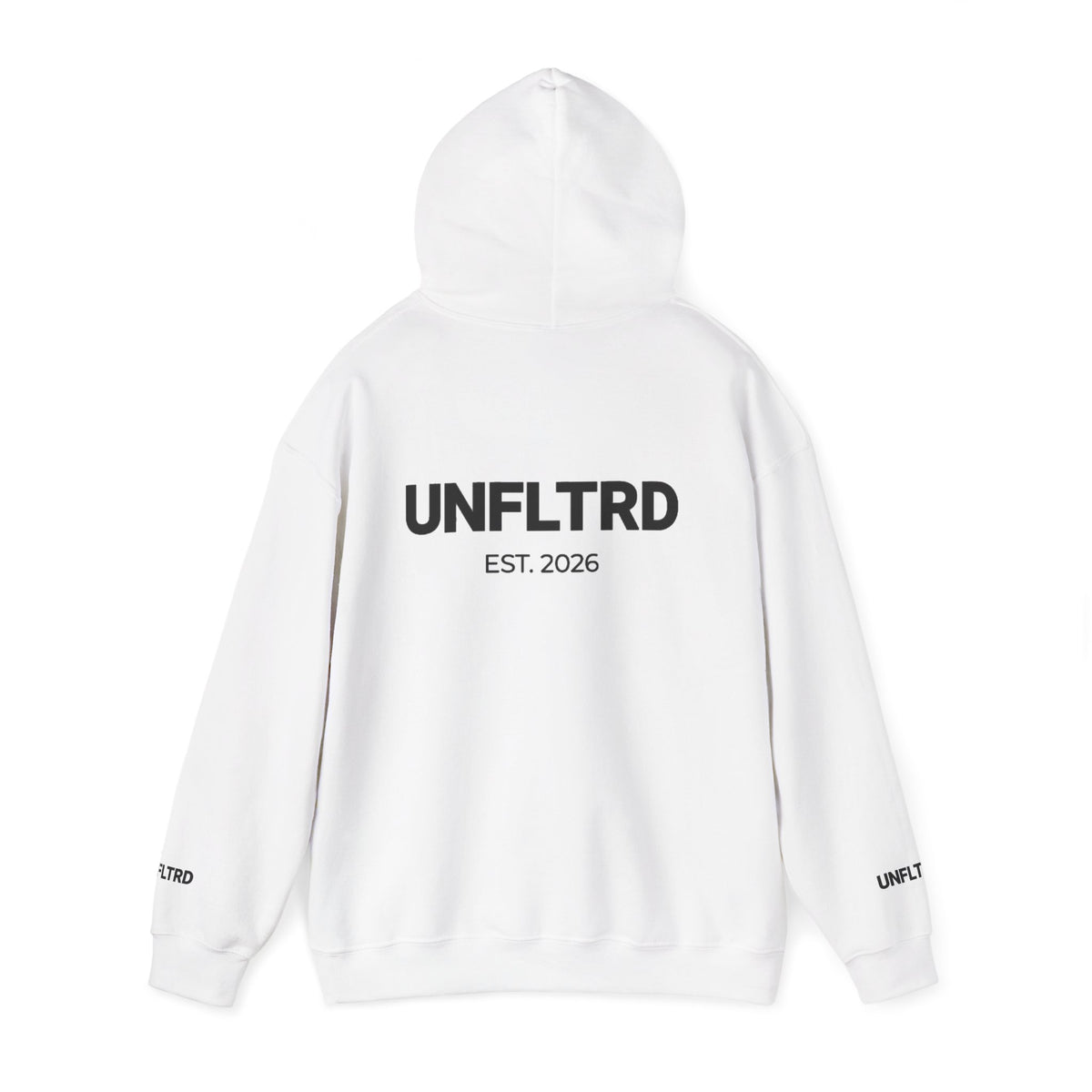 Logo Hoodie — Minimalist White Pullover - UNFLTRD